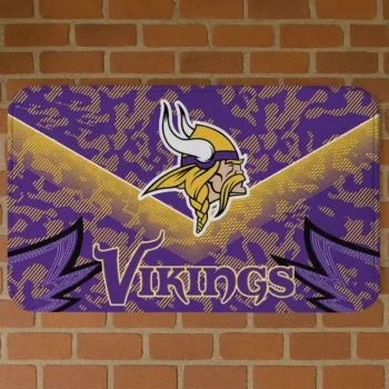 Purple Layered Lines Minnesota Vikings Doormat - Non-Slip Fan Mat