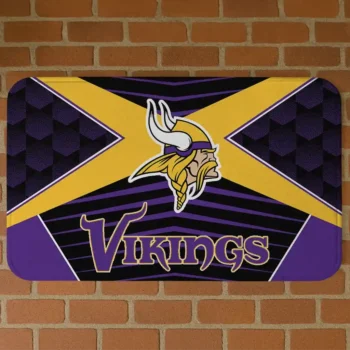 Black/Purple Techno Camo Minnesota Vikings Doormat - Non-Slip Fan Mat