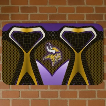 Gold Torso Pattern Minnesota Vikings Doormat - Non-Slip Fan Mat