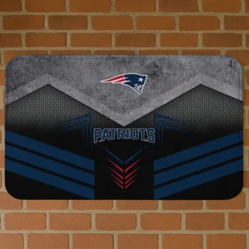 Black/Blue Chevron Points New England Patriots Doormat - Non-Slip Fan Mat