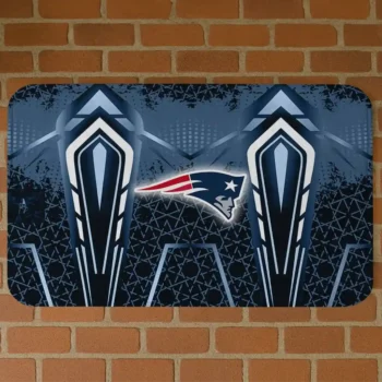 Blue Graphic Stripes New England Patriots Doormat - Non-Slip Fan Mat