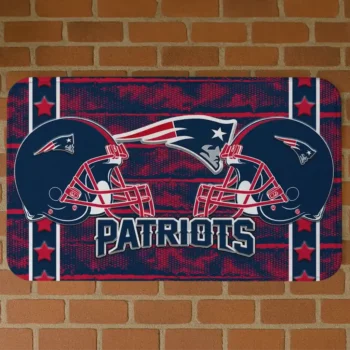 Blue Helmet Illustration New England Patriots Doormat - Non-Slip Fan Mat