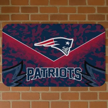 Blue Layered Lines New England Patriots Doormat - Non-Slip Fan Mat