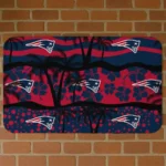 Black/Blue Palm Silhouette New England Patriots Doormat - Non-Slip Fan Mat