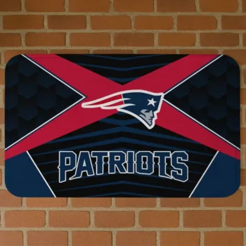 Black/Blue Techno Camo New England Patriots Doormat - Non-Slip Fan Mat