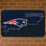 Black/Blue Tribal Detailing New England Patriots Doormat - Non-Slip Fan Mat