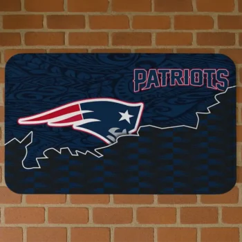 Black/Blue Tribal Detailing New England Patriots Doormat - Non-Slip Fan Mat