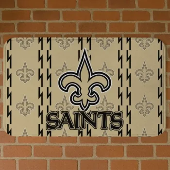 Gold Bolt Row New Orleans Saints Doormat - Non-Slip Fan Mat