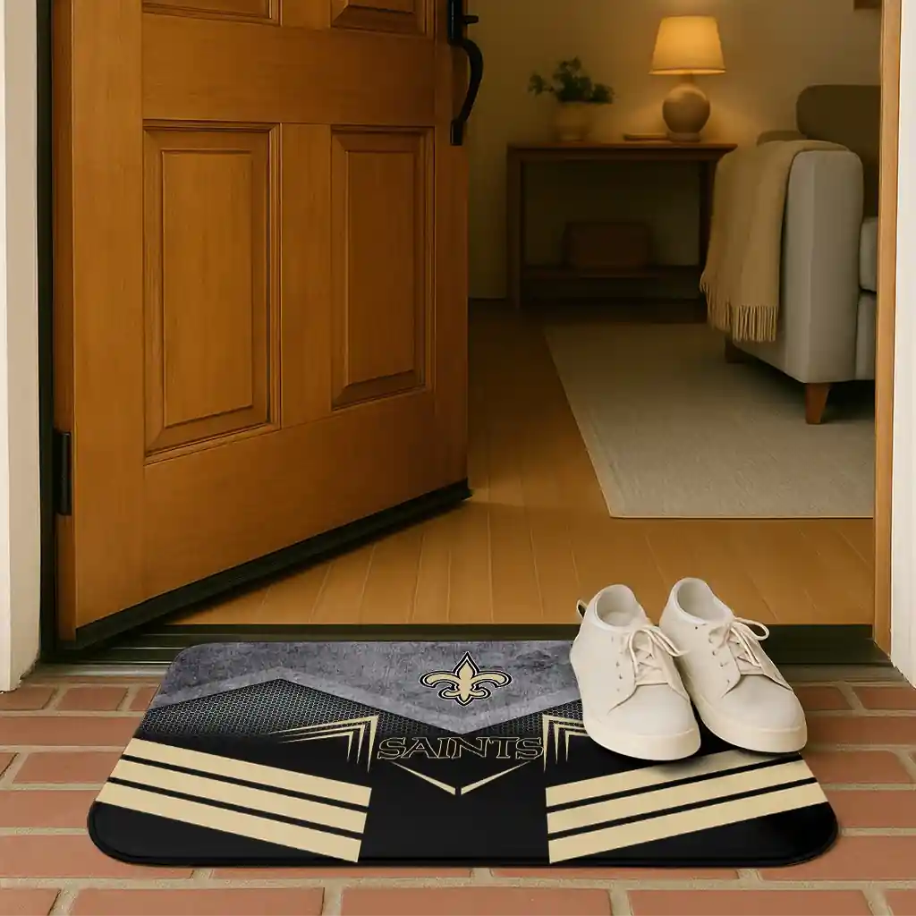 new-orleans-saints-chevron-points-gold-black-doormat-fashion-forward.webp