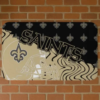 Gold Football Pride New Orleans Saints Doormat - Non-Slip Fan Mat