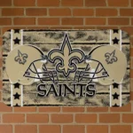 Gold Helmet Illustration New Orleans Saints Doormat - Non-Slip Fan Mat