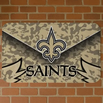 Gold Layered Lines New Orleans Saints Doormat - Non-Slip Fan Mat