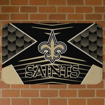 Black/Gold Techno Camo New Orleans Saints Doormat - Non-Slip Fan Mat