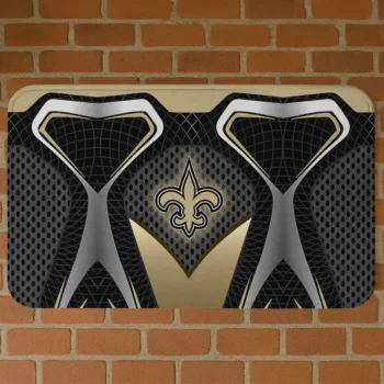 Black Torso Pattern New Orleans Saints Doormat - Non-Slip Fan Mat