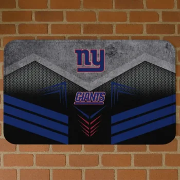 Black/Blue Chevron Points New York Giants Doormat - Non-Slip Fan Mat