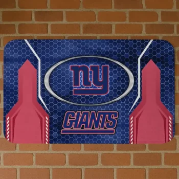 Blue Hexagon Oval New York Giants Doormat - Non-Slip Fan Mat