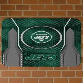 Green Hexagon Oval New York Jets Doormat - Non-Slip Fan Mat