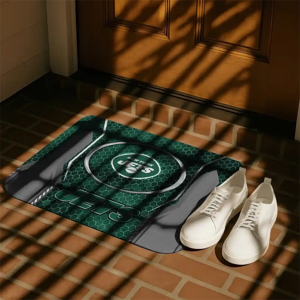 new-york-jets-hexagon-oval-green-doormat-trendy.webp