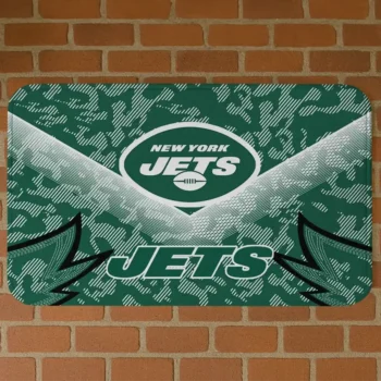 Green Layered Lines New York Jets Doormat - Non-Slip Fan Mat