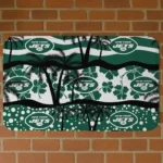 Black/Green Palm Silhouette New York Jets Doormat - Non-Slip Fan Mat