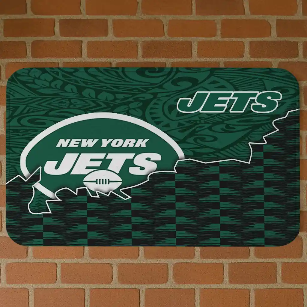 new-york-jets-tribal-detailing-green-black-doormat-best-selling.webp new york jets tribal detailing green black doormat best selling