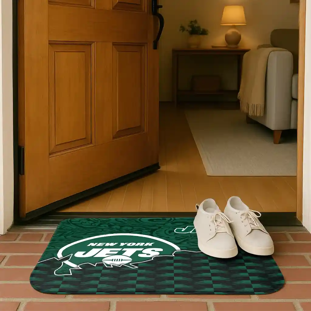 new-york-jets-tribal-detailing-green-black-doormat-fashion-forward.webp