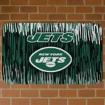 Green Vertical Flow New York Jets Doormat - Non-Slip Fan Mat