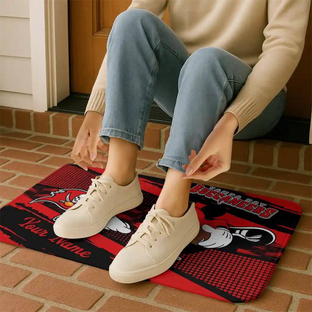 personalized-tampa-bay-buccaneers-mickey-quarterback-red-black-doormat-top-rated.webp