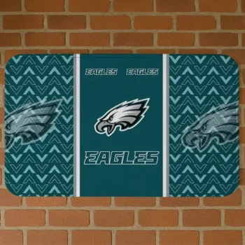 Green Chevron Stack Philadelphia Eagles Doormat - Non-Slip Fan Mat