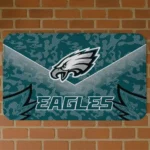 Green Layered Lines Philadelphia Eagles Doormat - Non-Slip Fan Mat