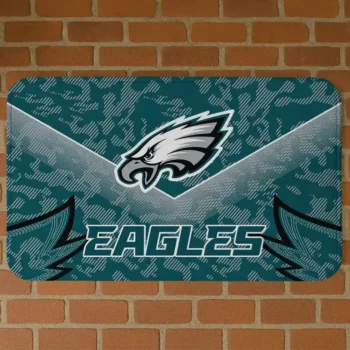 Green Layered Lines Philadelphia Eagles Doormat - Non-Slip Fan Mat