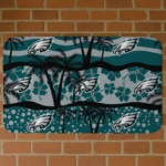 Black/Green Palm Silhouette Philadelphia Eagles Doormat - Non-Slip Fan Mat