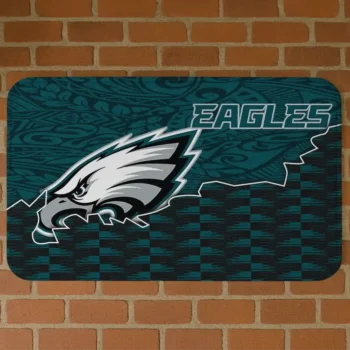 Black/Green Tribal Detailing Philadelphia Eagles Doormat - Non-Slip Fan Mat
