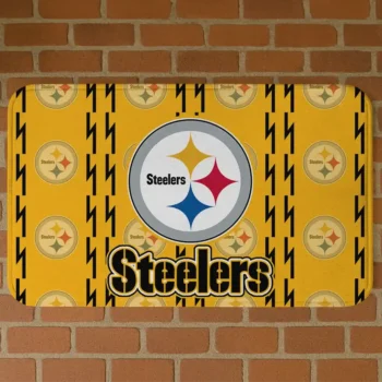 Gold Bolt Row Pittsburgh Steelers Doormat - Non-Slip Fan Mat
