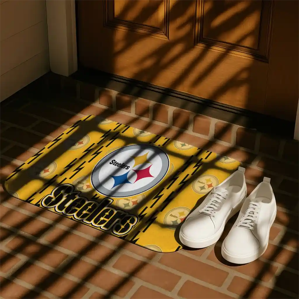 pittsburgh-steelers-bolt-row-gold-doormat-trendy.webp