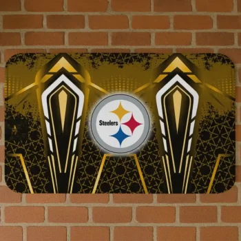 Gold Graphic Stripes Pittsburgh Steelers Doormat - Non-Slip Fan Mat