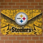 Gold Layered Lines Pittsburgh Steelers Doormat - Non-Slip Fan Mat