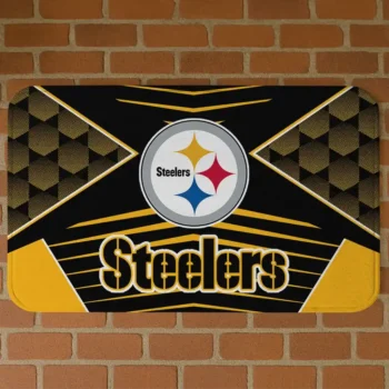 Black/Gold Techno Camo Pittsburgh Steelers Doormat - Non-Slip Fan Mat