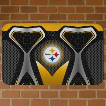 Black Torso Pattern Pittsburgh Steelers Doormat - Non-Slip Fan Mat