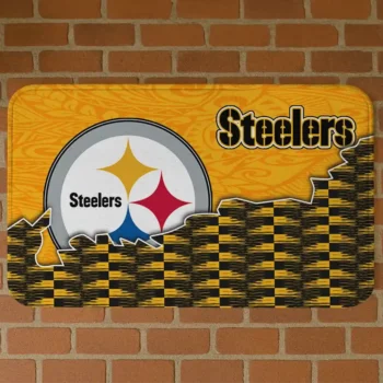 Black/Gold Tribal Detailing Pittsburgh Steelers Doormat - Non-Slip Fan Mat