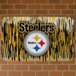 Gold Vertical Flow Pittsburgh Steelers Doormat - Non-Slip Fan Mat