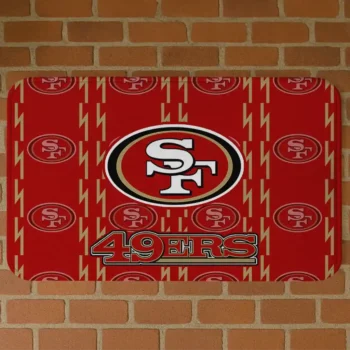 Red Bolt Row San Francisco 49ers Doormat - Non-Slip Fan Mat