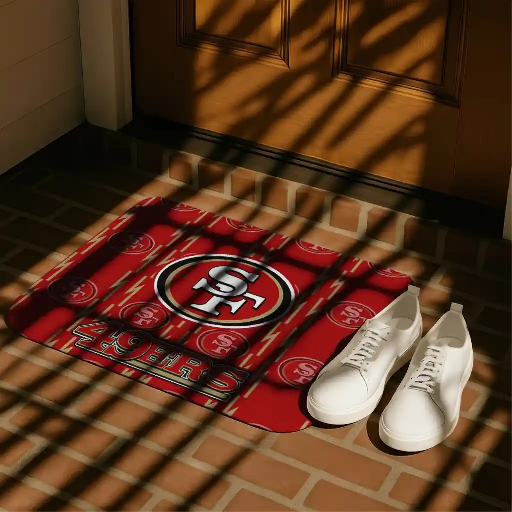 san-francisco-49ers-bolt-row-red-doormat-trendy.webp