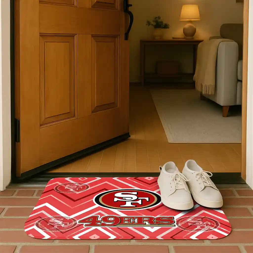 san-francisco-49ers-chevron-geometrics-red-doormat-fashion-forward.webp