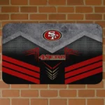 Black/Red Chevron Points San Francisco 49ers Doormat - Non-Slip Fan Mat