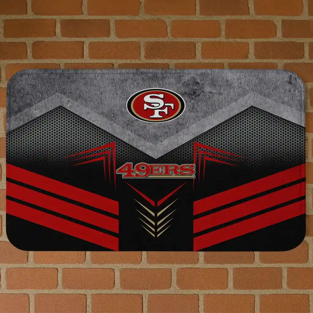 san-francisco-49ers-chevron-points-red-black-doormat-best-selling.webp san francisco 49ers chevron points red black doormat best selling