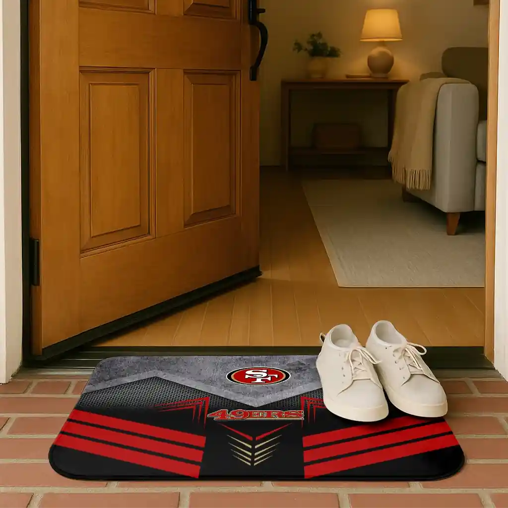 san-francisco-49ers-chevron-points-red-black-doormat-fashion-forward.webp