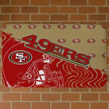 Red Football Pride San Francisco 49ers Doormat - Non-Slip Fan Mat