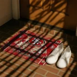 san-francisco-49ers-helmet-illustration-red-doormat-best-selling.webp