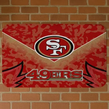 Red Layered Lines San Francisco 49ers Doormat - Non-Slip Fan Mat